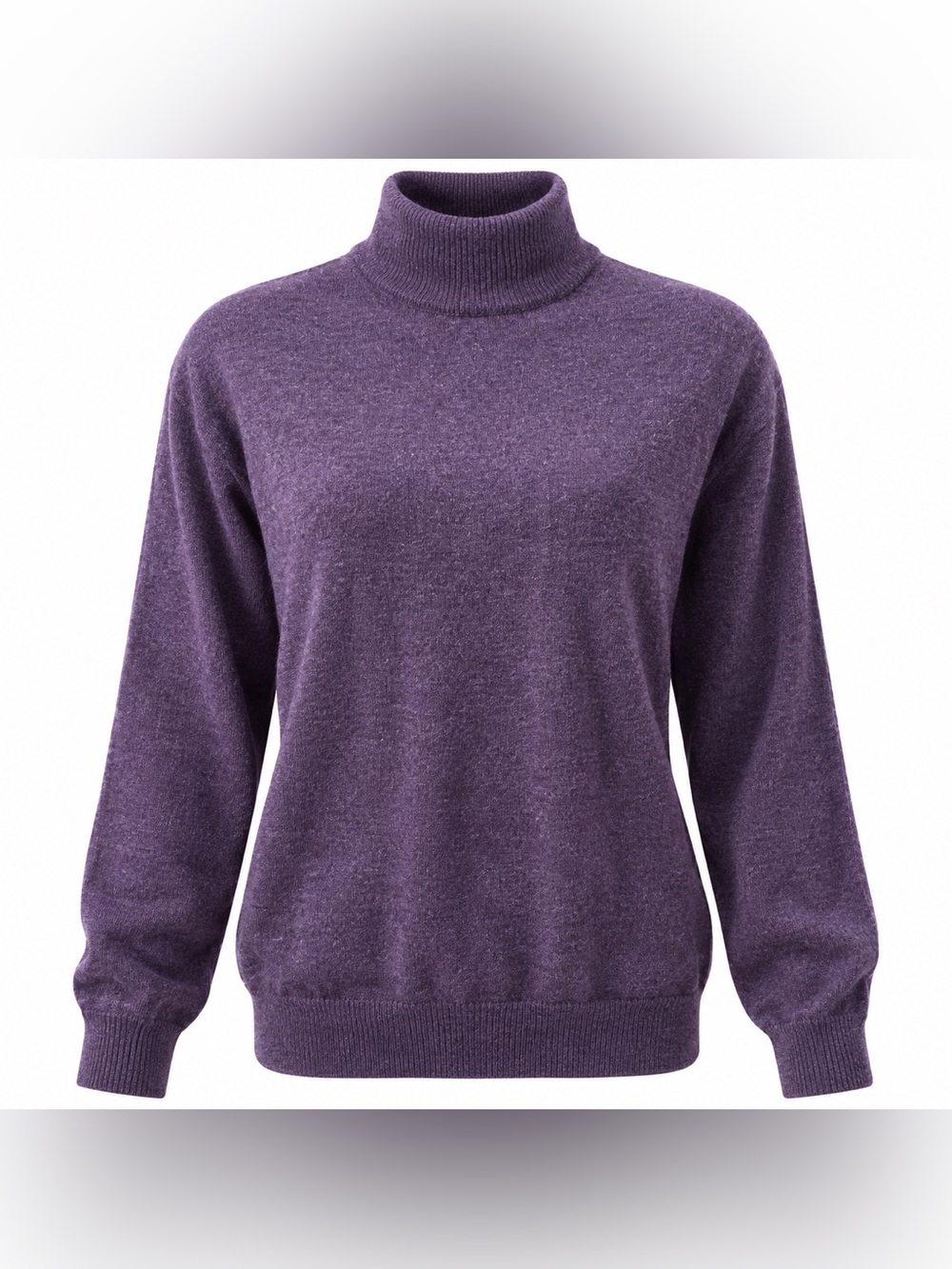 Pronto Uomo Merino Wool Purple Turtleneck Sweater Women L